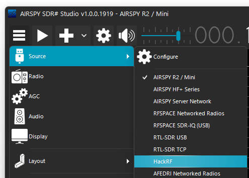 Signalquelle ändern in SDR#